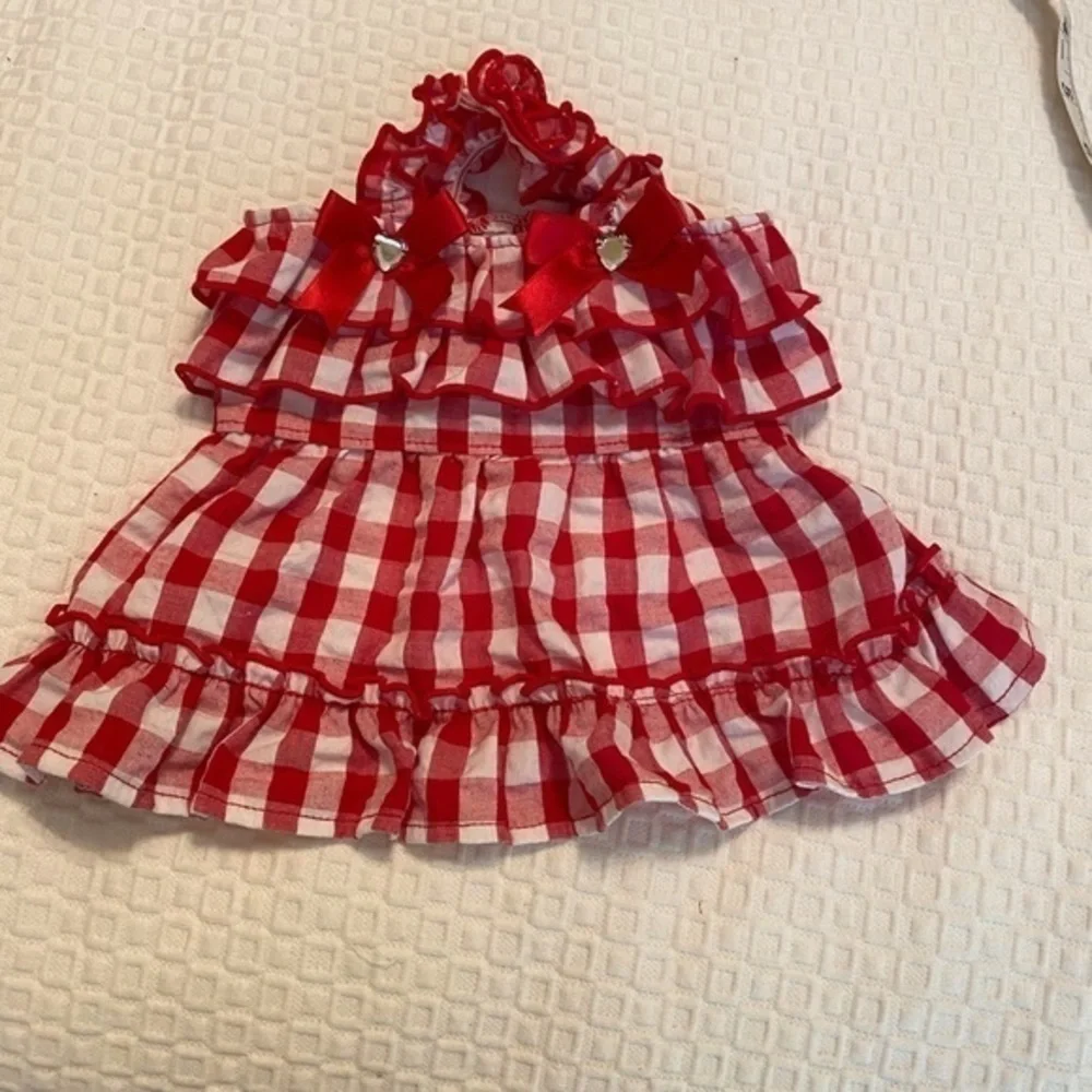 Pets Sun Dress red and checked Size XSMALL